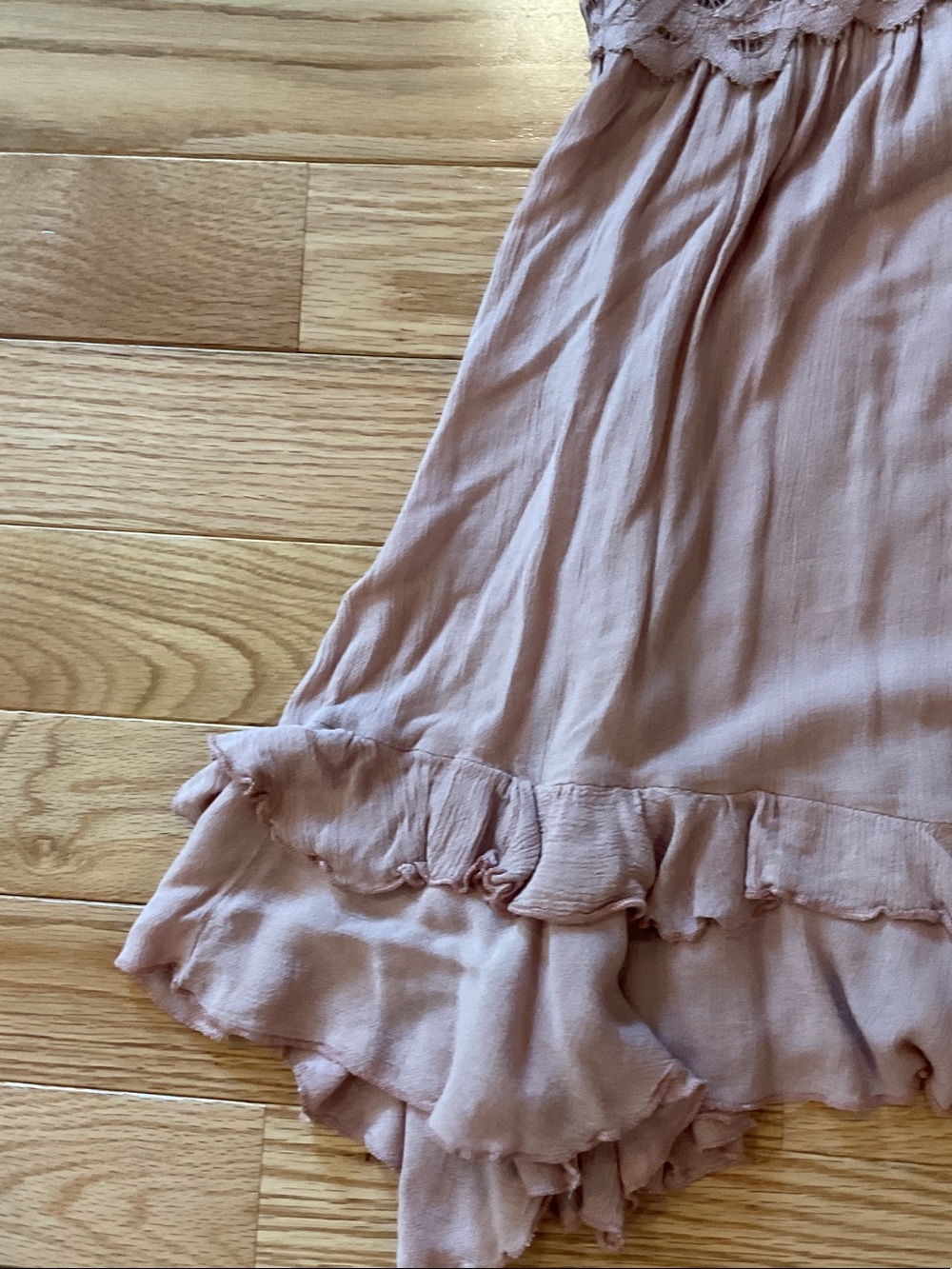 Free People Adella Slip Dress Lace-Trim Pleated Mini Blush Pink small whimsigoth - Picture 6 of 14